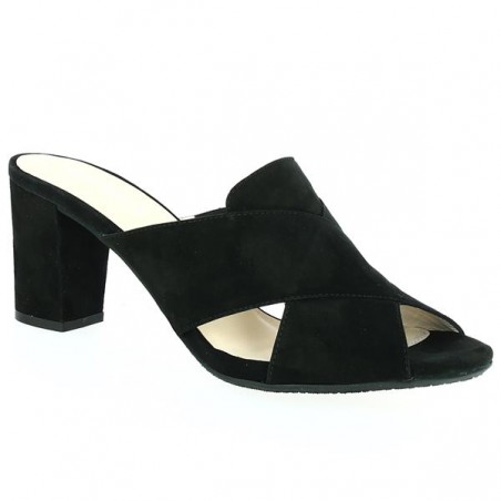 Mule with heels in large size for women 42, 43, 44, 45 SOKA Black by Shoesissime