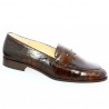 Modern brown crocodile print moccasin in large sizes 42 43 44 45