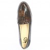 Modern brown crocodile print moccasin in large sizes 42 43 44 45