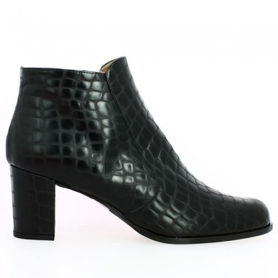 Women's Big Size Croco Boots Black - Shoesissime Magasin et Eshop