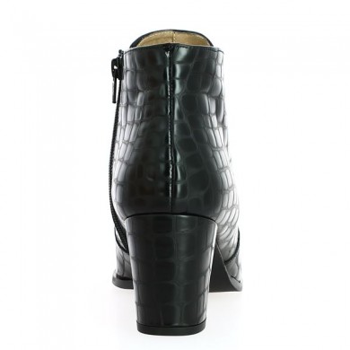 Women's Big Size Croco Boots Black - Shoesissime Magasin et Eshop