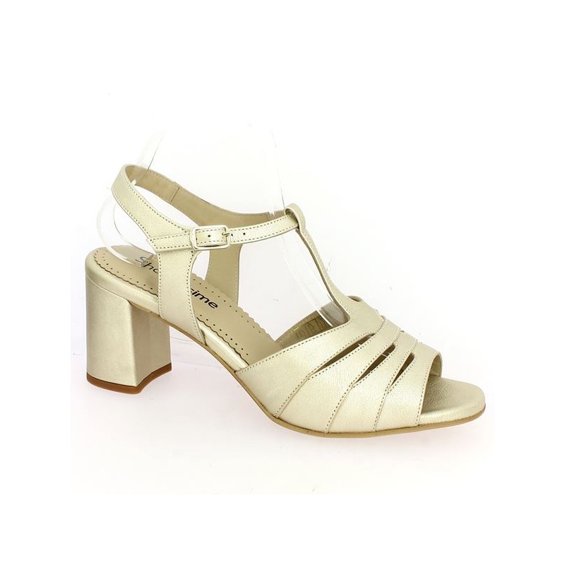 Beverly - Chic golden sandal large size - Women's large size heels - Shoesissime