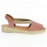 espadrilles rose bout ouvert grande pointure femme été, vue coté