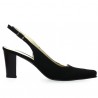 black open toe pumps large size, side view