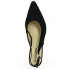 open toe black pump large size, top view