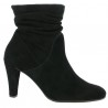 Black velvet high heel boots large size, side view