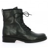 Gabor flat black boots with laces, side view